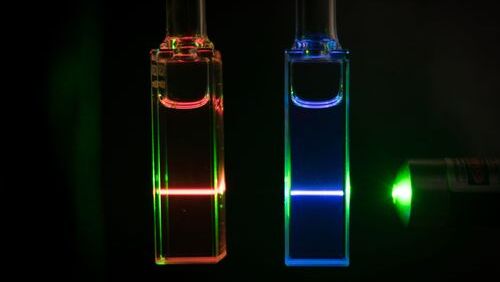 Emission of perylene dyes used as light harvesting units by CataLight to activate efficient photocatalysis for water splitting.